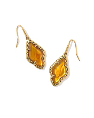 Kendra Scott Women's Adeline Vintage Drop Earring In Gold / Marbled Amber Illusion In Orange