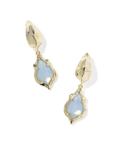 Kendra Scott Women's Adriana Scallop Frame Huggie Earrings In Gold / Sky Blue Iridescent Abalone