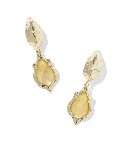 Kendra Scott Women's Adriana Scallop Frame Huggie Earrings In Gold / Yellow Iridescent Abalone