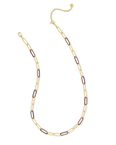 Kendra Scott Women's Ainsley Convertible Chain Necklace In Gold Burgundy Enamel In Multi
