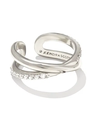 Kendra Scott Women's Annie Infinity Ring In Silver Clear Crystal In Metallic