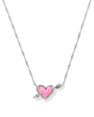 Kendra Scott Women's Ari Heart Arrow Silver Short Pendant Necklace