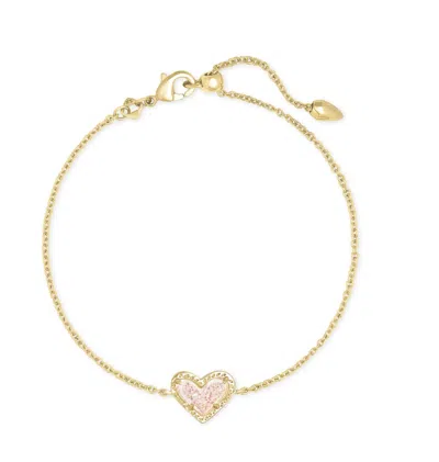 Kendra Scott Women's Ari Heart Delicate Bracelet In Gold Iridescent Drusy