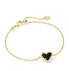Kendra Scott Women's Ari Heart Delicate Chain Bracelet In Gold Black Drusy