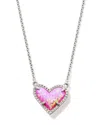 Kendra Scott 14k Gold Plated And Genuine Stone  Ari Heart Pendant Necklace In Multi