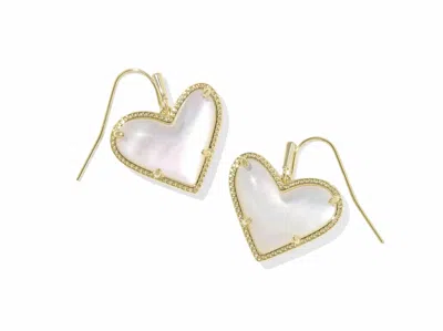 Kendra Scott Women's Ari Heart Statement Drop Earring In Gold Ivory Mop In Multi