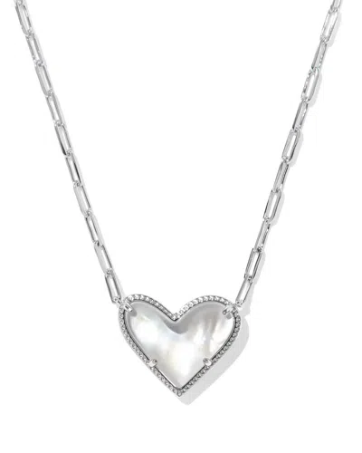 Kendra Scott Women's Ari Heart Statement Short Pendant Necklace In Silver In White
