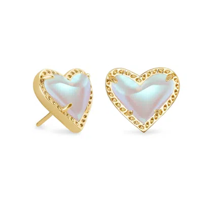 Kendra Scott Women's Ari Heart Stud Earrings In Dichroic Glass In Multi