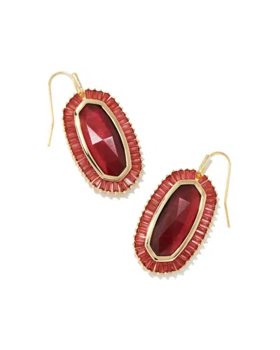 Kendra Scott Women's Baguette Elle Drop Earrings In Gold Red Mix In Multi