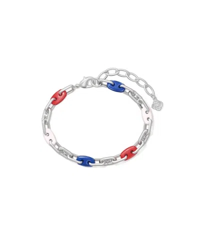 Kendra Scott Women's Bailey Chain Bracelet In Silver Red White Blue Mix In Multi