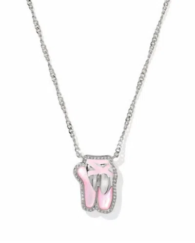 Kendra Scott Women's Ballet Short Pendant Necklace In Silver Blush Mother Of Pearl In Metallic
