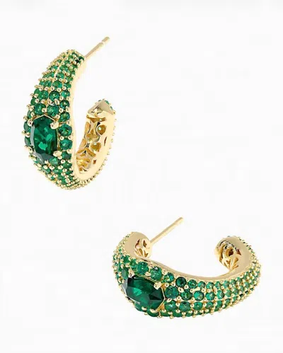 Kendra Scott Women's Bella Hoop Earring In Dark Green In Gold
