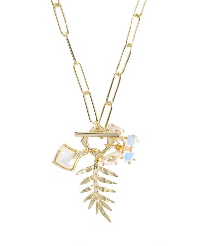KENDRA SCOTT WOMEN'S BIANCA BUTTERFLY CHARM NECKLACE IN IRIDESCENT WHITE MIX GOLD