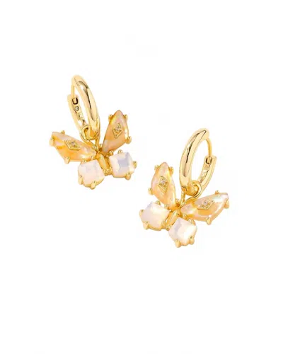 Kendra Scott 14k Gold-plated Mixed Stone Butterfly Charm Huggie Hoop Earrings