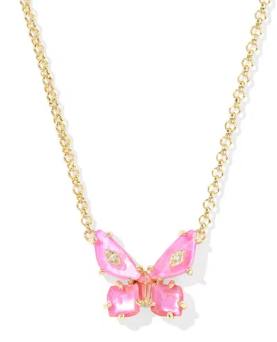 Kendra Scott Women's Bianca Butterfly Pendant Necklace In Pink In Gold