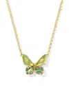 Kendra Scott Women's Bianca Butterfly Short Pendant Necklace In Gold Green Mix In Multi