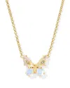 Kendra Scott Women's Bianca Butterfly Short Pendant Necklace In Gold Iridescent White Mix In Multi