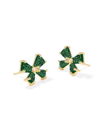 Kendra Scott Women's Blair Bow Small Earrings In Gold & Green Drusy