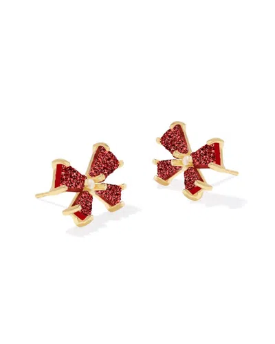 Kendra Scott Women's Blair Bow Small Stud Earrings In Gold & Red Drusy