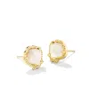 Kendra Scott 14k Gold-plated Stone Shell Stud Earrings In Multi