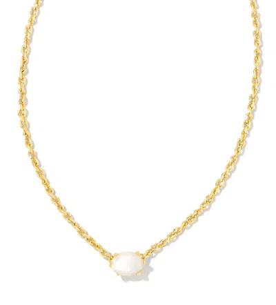 Kendra Scott Women's Cailin Crystal Pendant Necklace In Gold Ivory Mother Of Pearl