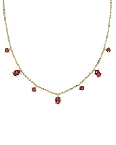 Kendra Scott Women's Cailin Delicate Strand Necklace In Burgundy Crystal In Gold