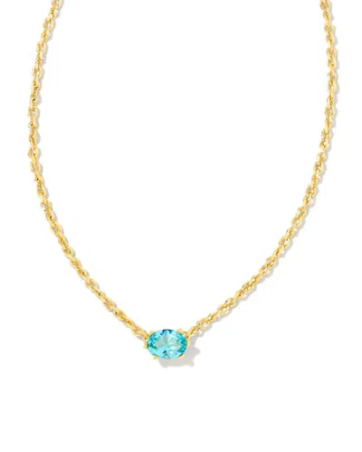 Kendra Scott Women's Cailin Pendant Necklace In Aqua Crystal In Gold