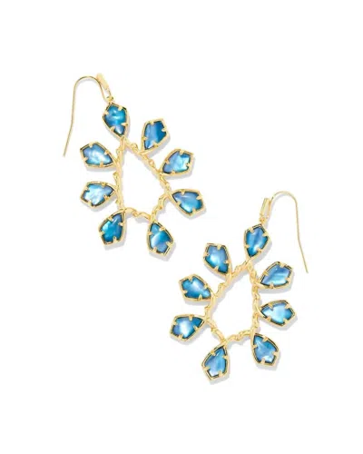 Kendra Scott Women's Camry Open Frame Earrings In Indigo Watercolor Illusion In Blue