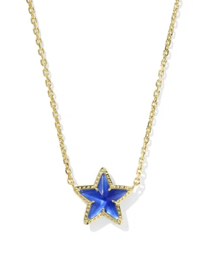 Kendra Scott Women's Cassidy Gold Short Pendant Necklace In Cobalt Illusion In Multi