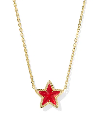 Kendra Scott Women's Cassidy Gold Short Pendant Necklace In Red Illusion In Multi
