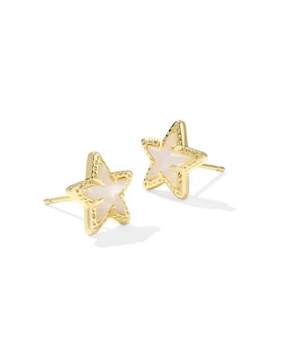 Kendra Scott Women's Cassidy Gold Stud Earrings In Ivory Mother Of Pearl
