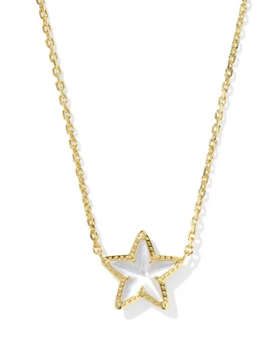 Kendra Scott Women's Cassidy Short Pendant Necklace In Gold Ivory Mother Of Pearl In White