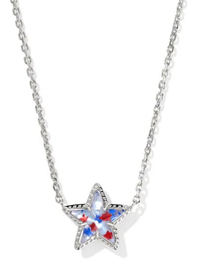 Kendra Scott Women's Cassidy Short Pendant Necklace In Silver Star In Green