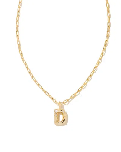 Kendra Scott Women's Crystal Letter D Short Pendant Necklace In Gold White Cz