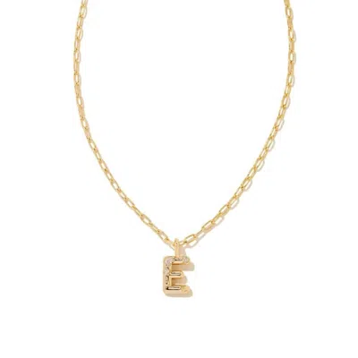 Kendra Scott Women's Crystal Letter E Short Pendant Necklace In Gold White In Transparent