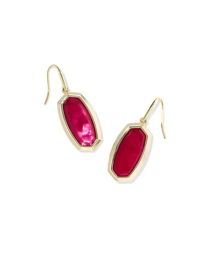 Kendra Scott Women's Dani Bezel Drop Earrings In Gold Carmine Red Illusion In Multi