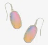 Kendra Scott Women's Dani Earrings In Silver/ Pink Watercolor In Multi