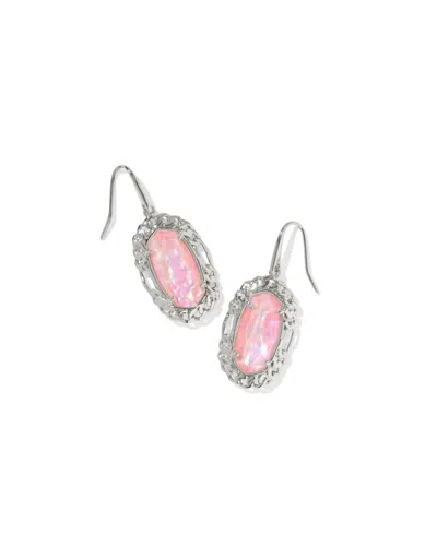 Kendra Scott Women's Dani Figaro Frame Drop Earrings In Silver Pink Iridescent Mother Of Pearl In Multi