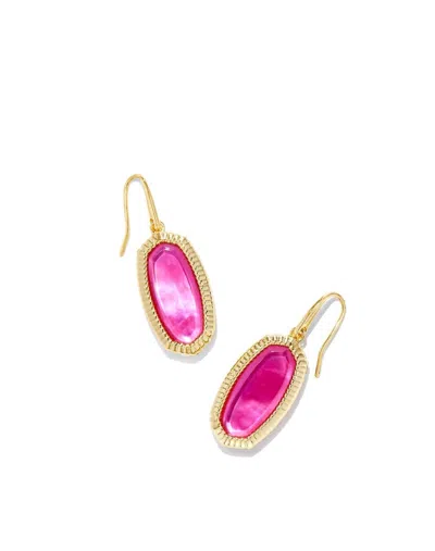Kendra Scott Women's Dani Ridge Frame Earrings In Gold Azalea Illusion In Pink