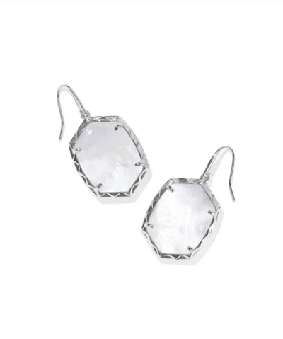 Kendra Scott Women's Daphne Drop Earrings In Silver Ivory Mother Of Pearl In Metallic
