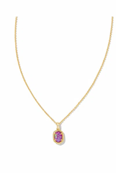 Kendra Scott Women's Daphne Framed Short Pendant Necklace In Gold Magenta Kyocera Opal In Multi