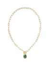 Kendra Scott Women's Daphne Link And Chain Necklace In Gold/bronze Veined Green Malachite In Gold
