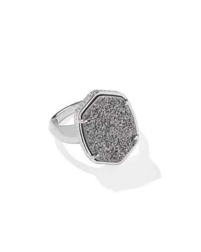 Kendra Scott Women's Daphne Statement Ring In Silver/platinum Drusy In Multi