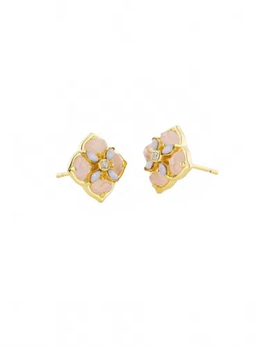 Kendra Scott Women's Dira Stone Stud Earrings In Pink In Gold
