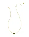 Kendra Scott Women's Elisa Bamboo Frame Short Pendant Necklace In Gold Sage Serpentine In Multi
