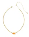Kendra Scott Women's Elisa Beaded Necklace In Gold Papaya Mother Of Pearl In Orange