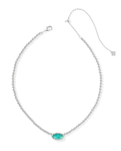 Kendra Scott Women's Elisa Beaded Necklace In Silver Bright Aqua Illusion In Multi