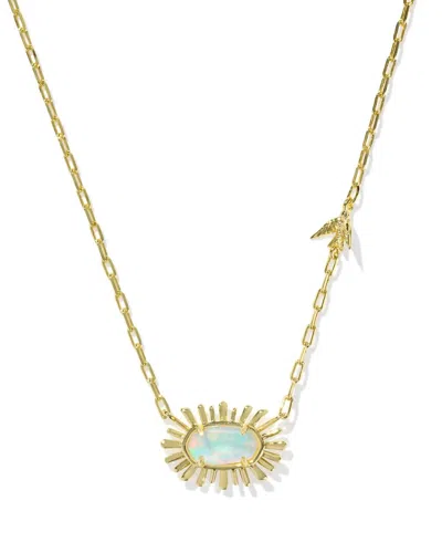 Kendra Scott Women's Elisa Bird Short Pendant Necklace In Opalite Illusion In Gold