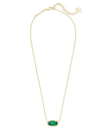 Kendra Scott Women's Elisa Cat's Eye Necklace In Gold Emerald In Multi