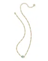 Kendra Scott Women's Elisa Figaro Chain Short Pendant Necklace In Gold Deep Aqua Illusion In Gold
